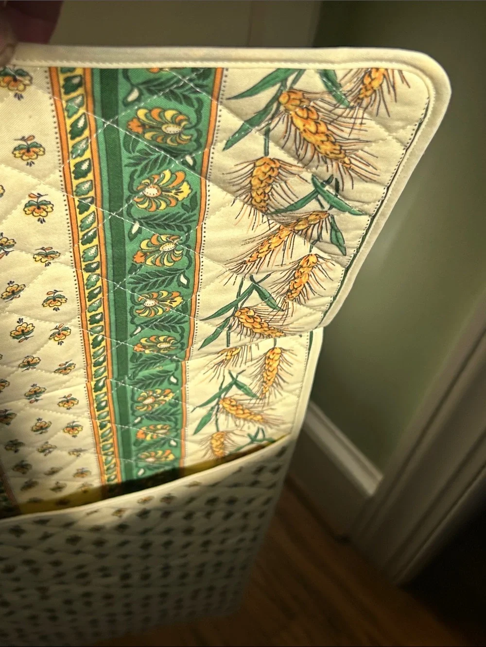 Authentic Provence France Quilted Baguette Bread Bag French Country Kitchen
